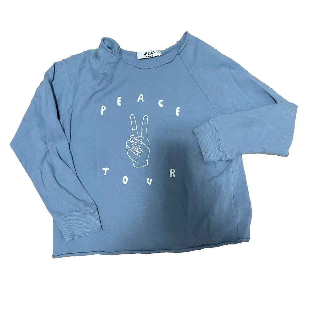 Falling Love Blue Cropped Long sleeve